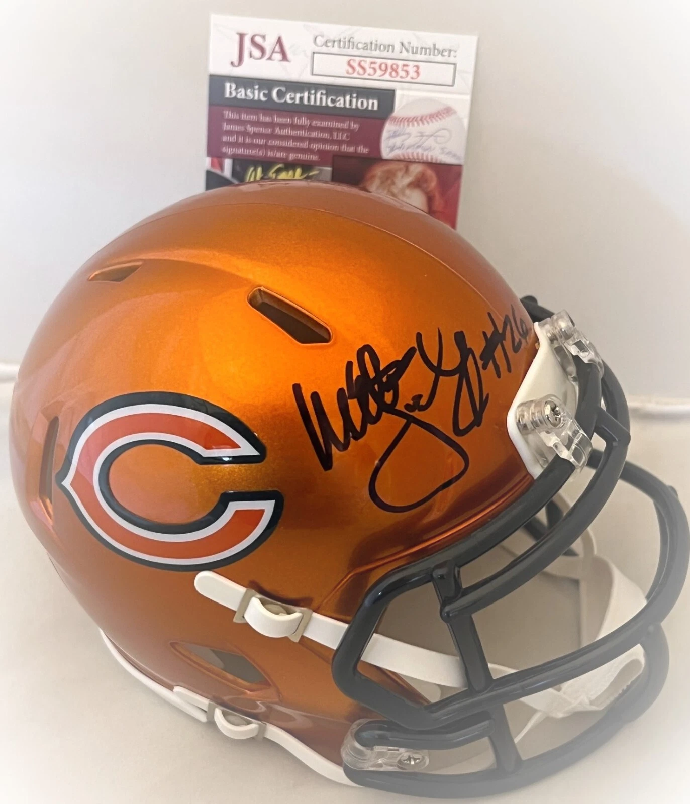 Matt Suhey signed Chicago Bears Flash mini helmet autographed JSA