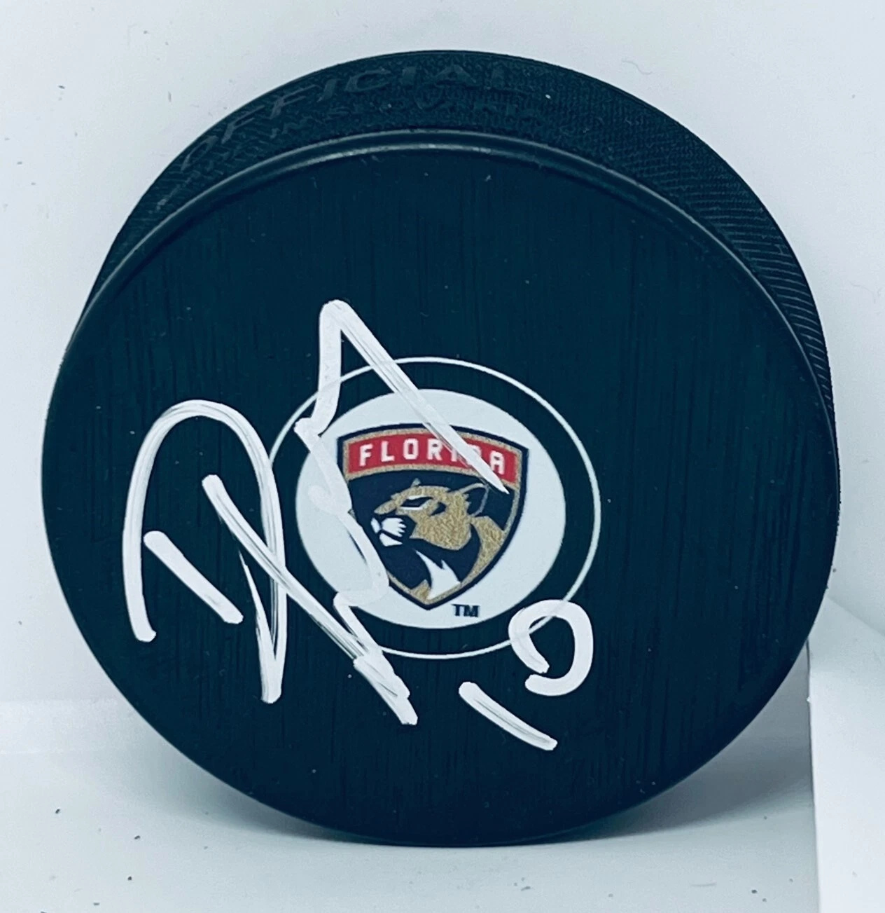 Dave Lowry signed Florida Panthers Puck autographed