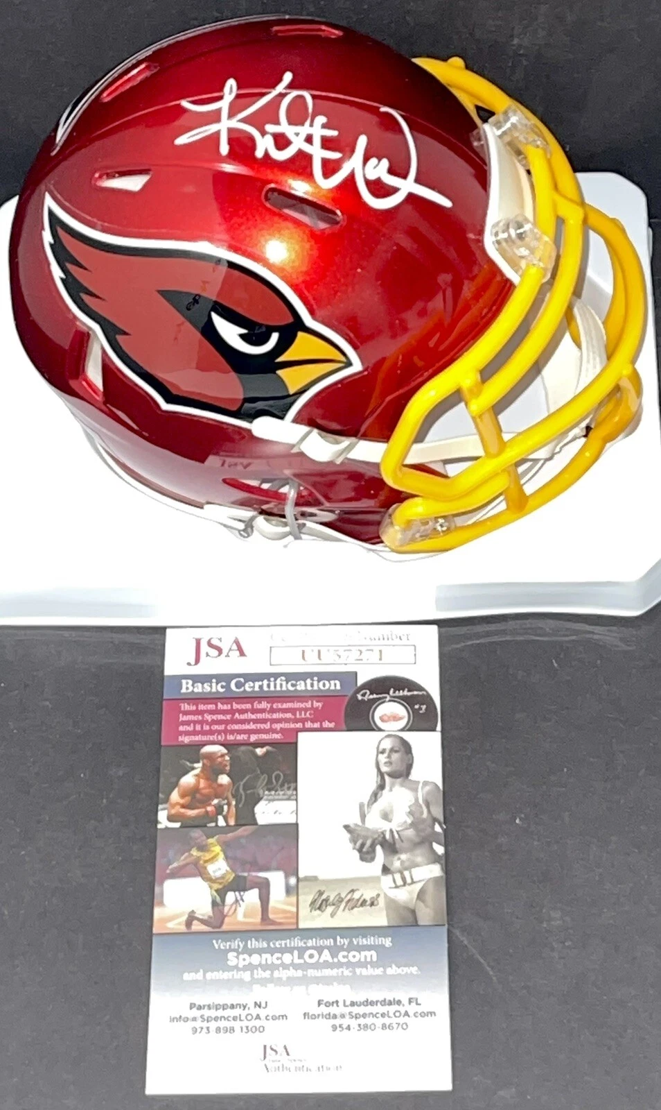 Kurt Warner Signed Autographed Arizona Cardinals Flash Alternate Mini Helmet JSA