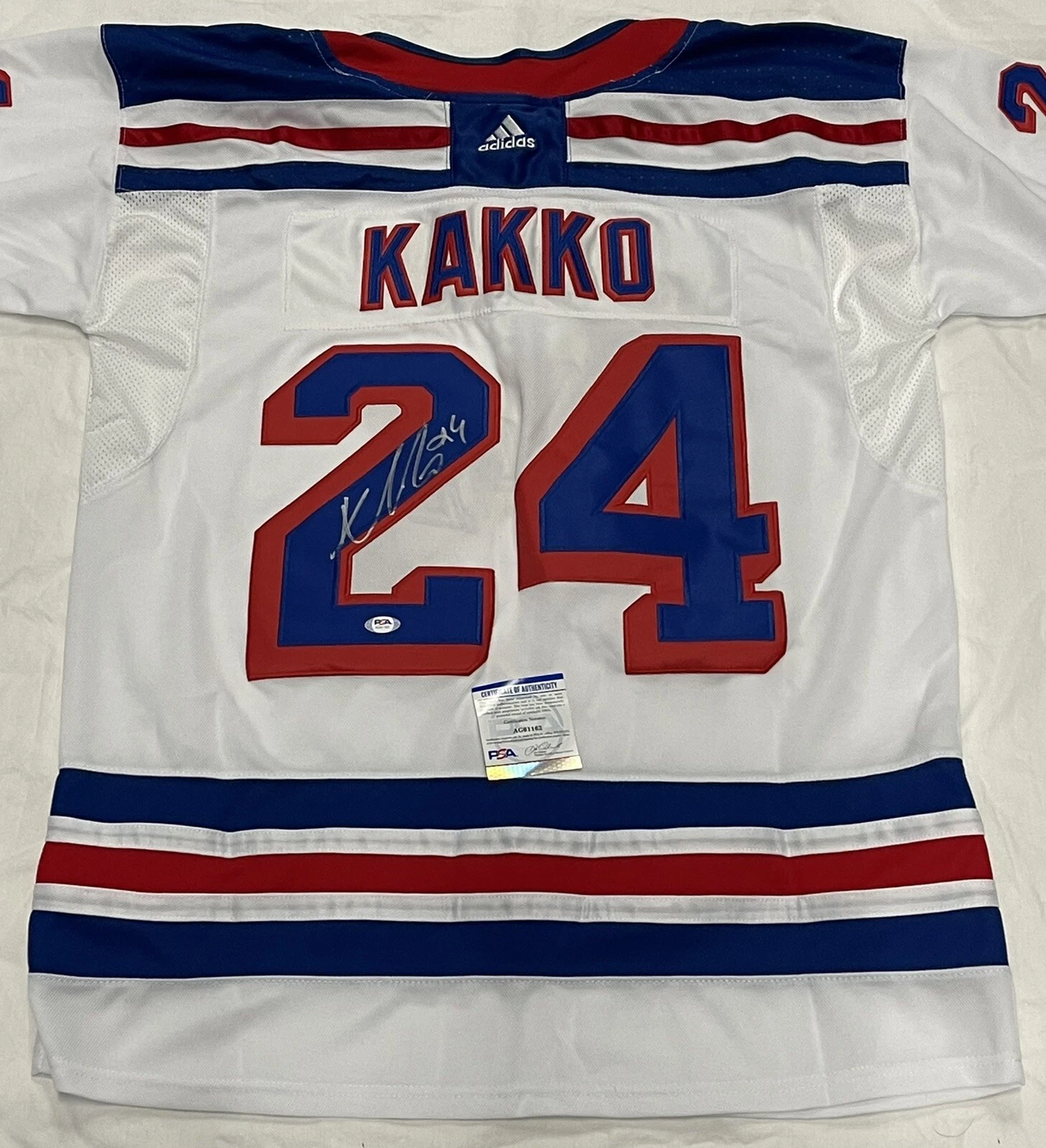 Kaapo Kakko Signed Autographed New York Rangers Rookie Of Year Jersey Psa/Dna