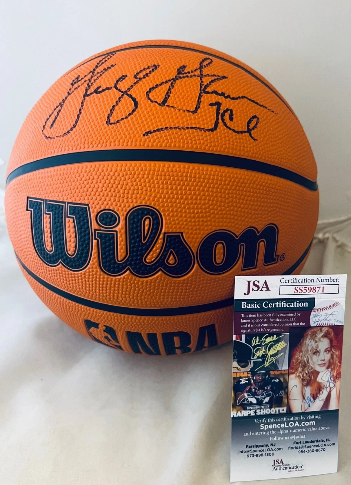 George Gervin San Antonio Spurs signed NBA Basketball Ball autographed W Ins JSA
