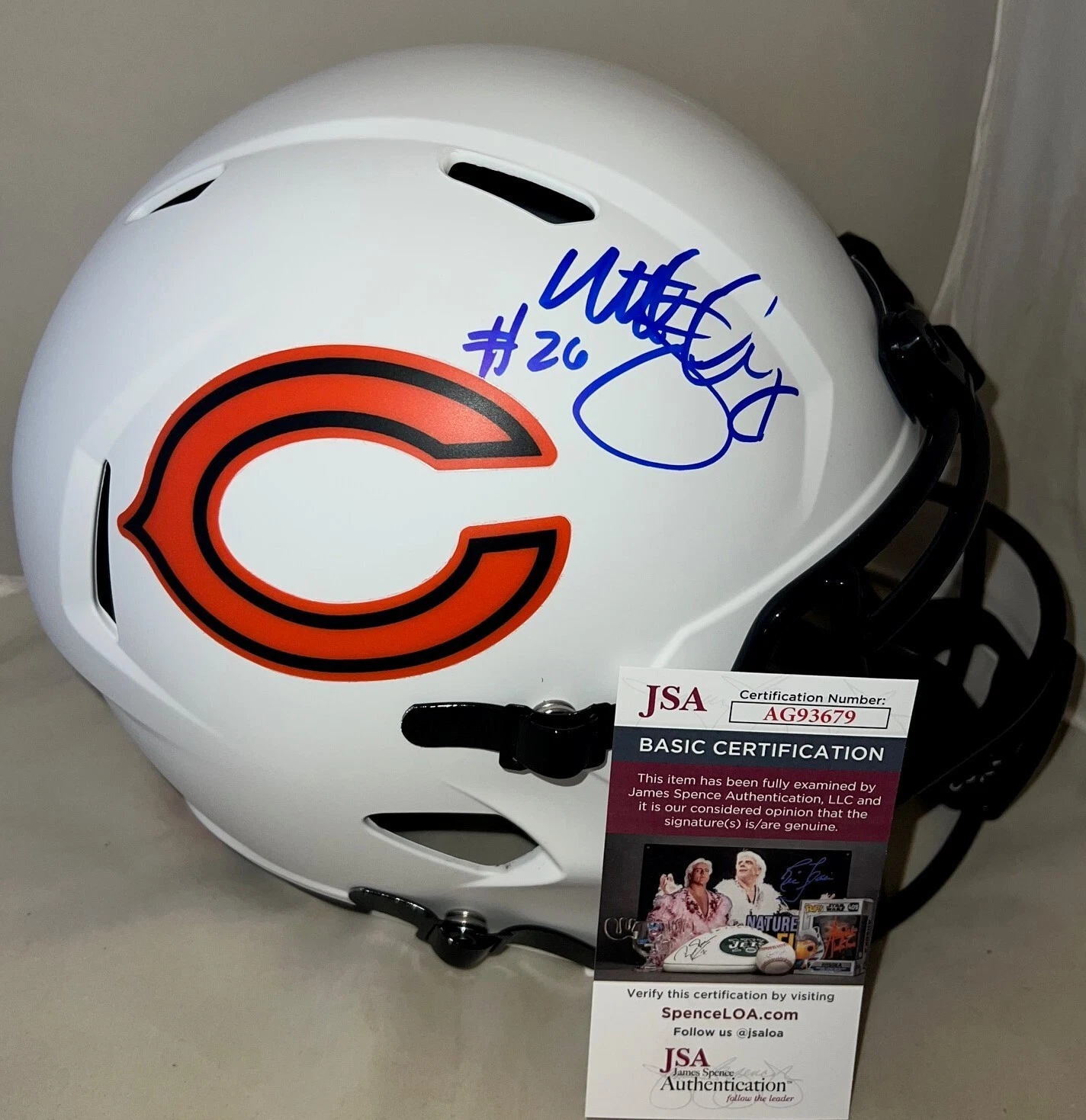 Matt Suhey signed Chicago Bears Lunar Eclipse Full Size helmet autographed JSA