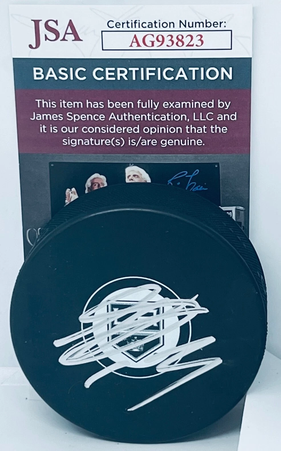 Gabriel Vilardi signed LA Los Angeles Kings Puck autographed JSA