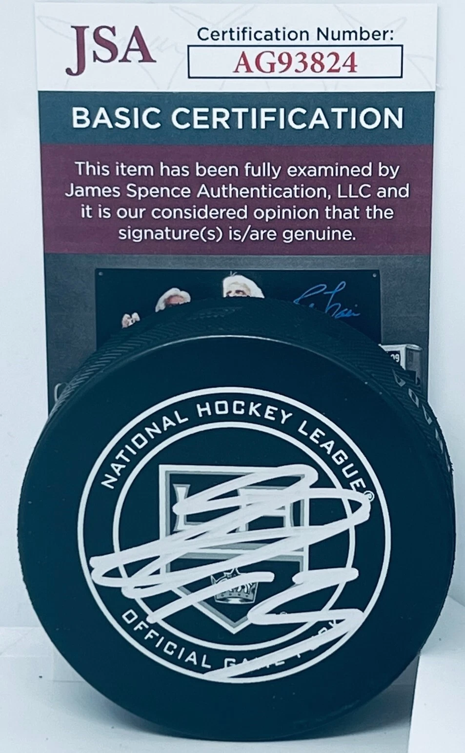 Gabriel Vilardi signed LA Los Angeles Kings Official Game Puck autographed JSA