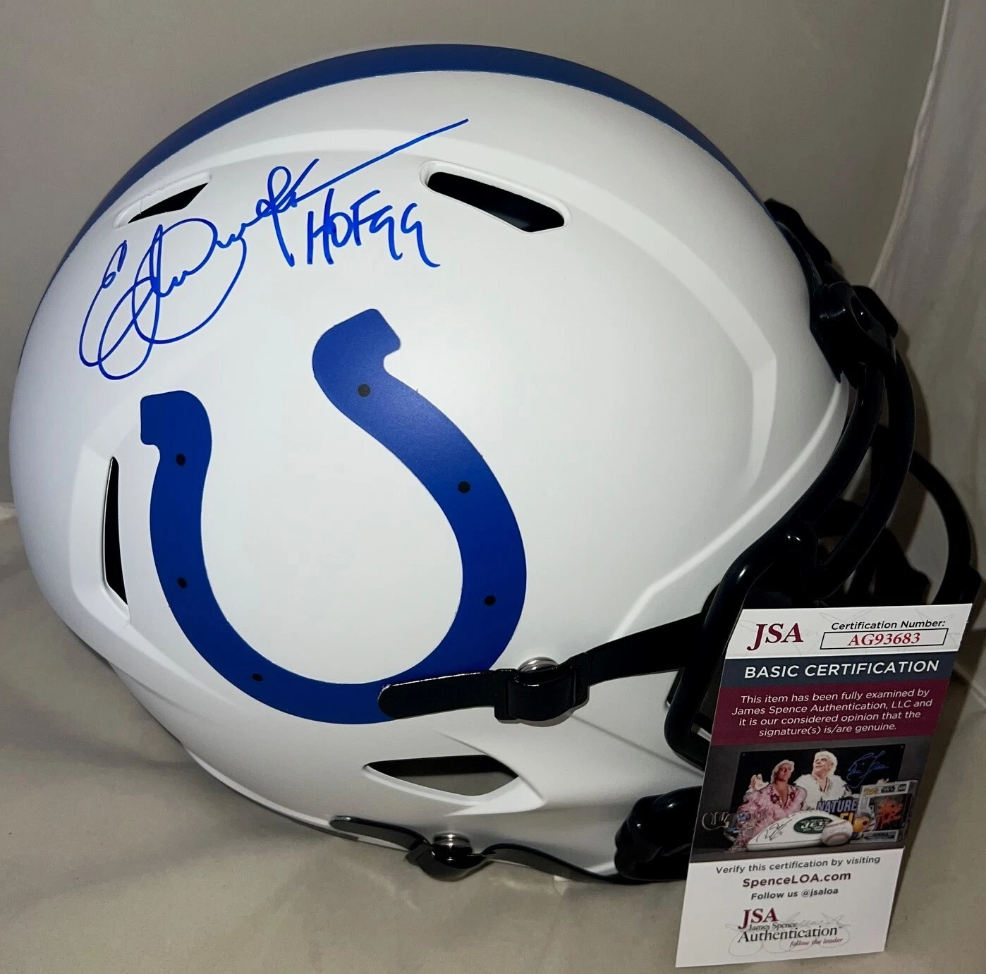 Eric Dickerson signed Indianapolis Colts Lunar Eclipse F/S Helmet W/ HOF JSA