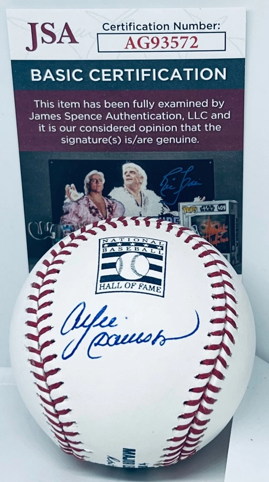 Andre Dawson Chicago Cubs signed HOF Logo Baseball Ball autographed JSA