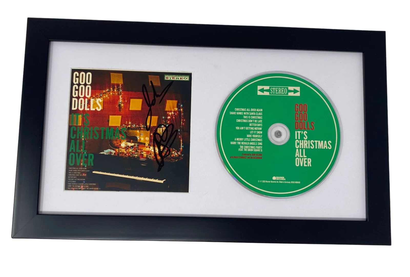 Goo Goo Dolls Signed It's Christmas All Over Framed CD John Robby ACOA COA