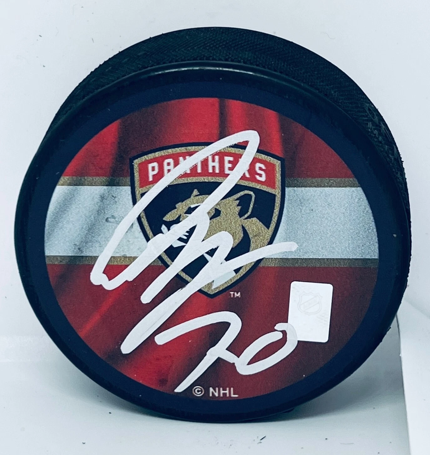 Patric Hornqvist signed Florida Panthers Reverse Retro Puck autographed