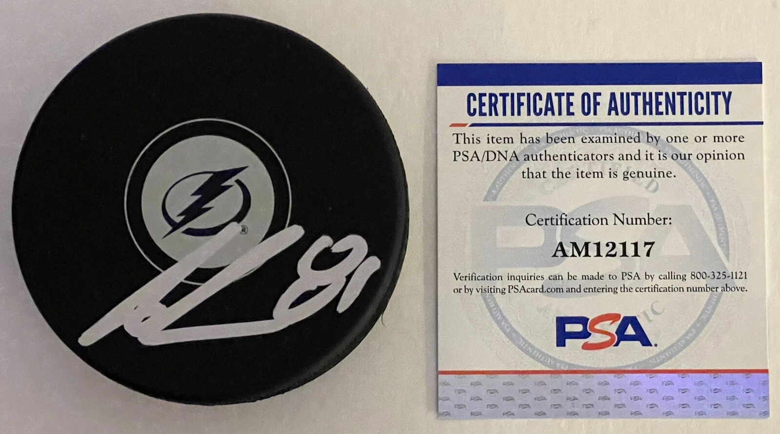 Erik Cernak Signed Autographed Tampa Bay Lightning Logo Puck PSA/DNA