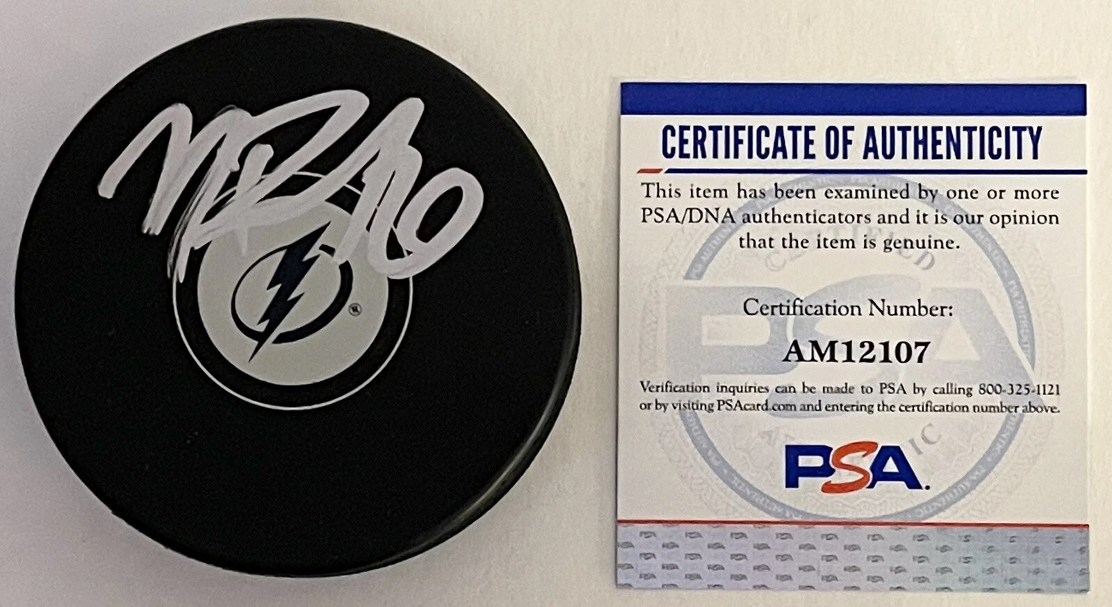 Nicholas Paul Signed Autographed Tampa Bay Lightning Logo Puck PSA/DNA