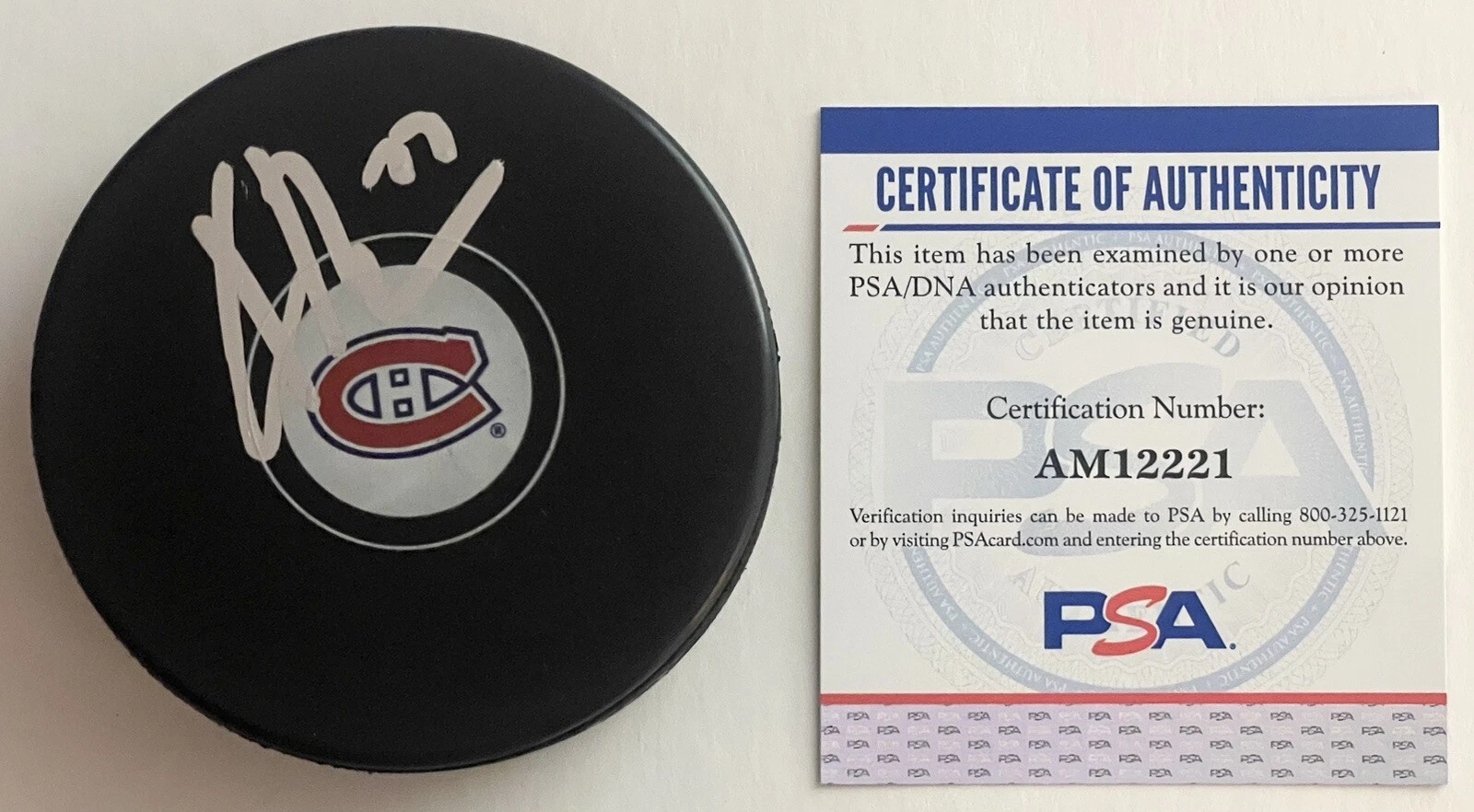 Kirby Dach Signed Autographed Montreal Canadiens Logo Puck PSA/DNA COA