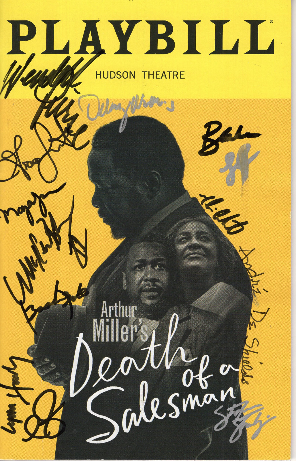 DEATH OF A SALESMAN SIGNED NYC PLAYBILL+COA        SIGNED BY CAST+WENDELL PIERCE