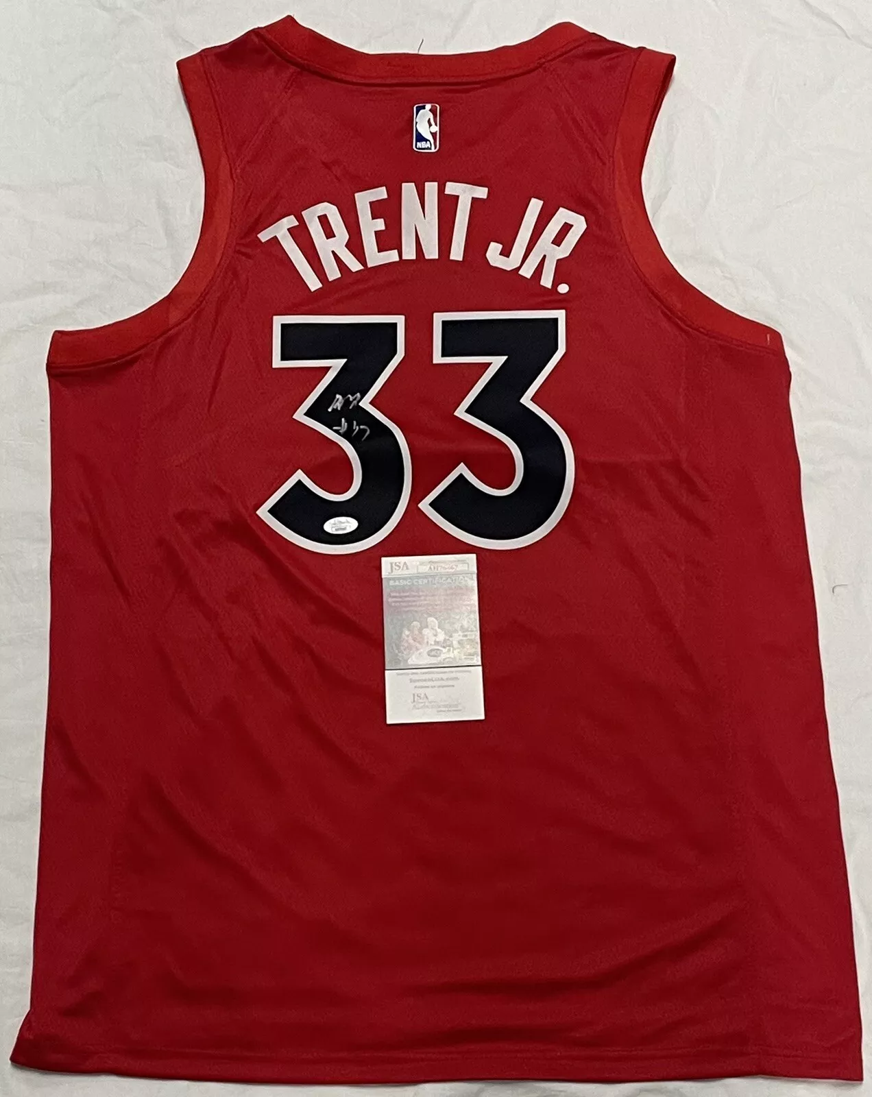 Gary Trent Jr Signed Autographed Toronto Raptors Red Jersey JSA COA