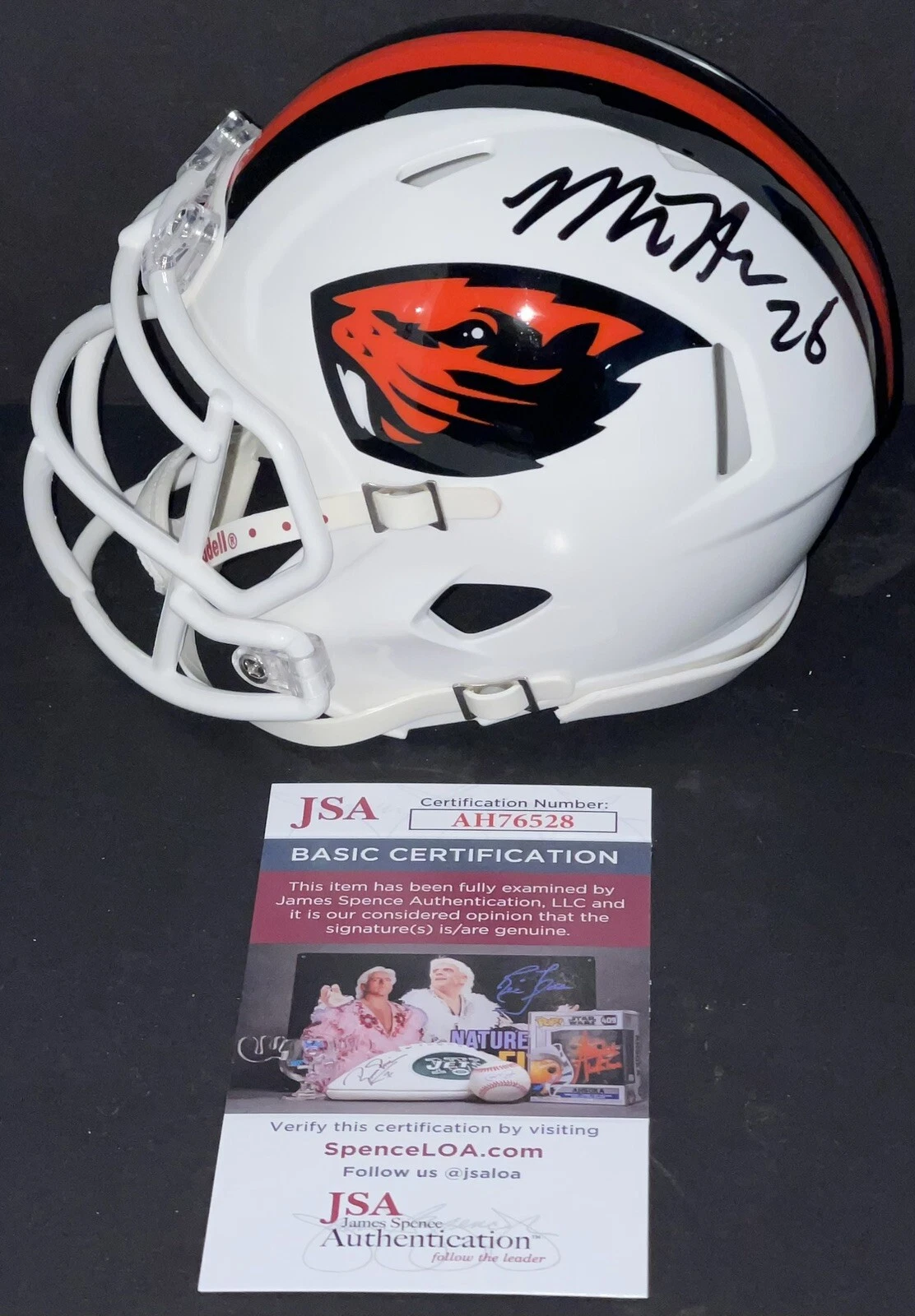 Mike Hass Signed Autographed Oregon State Beavers Mini Helmet CHOF JSA
