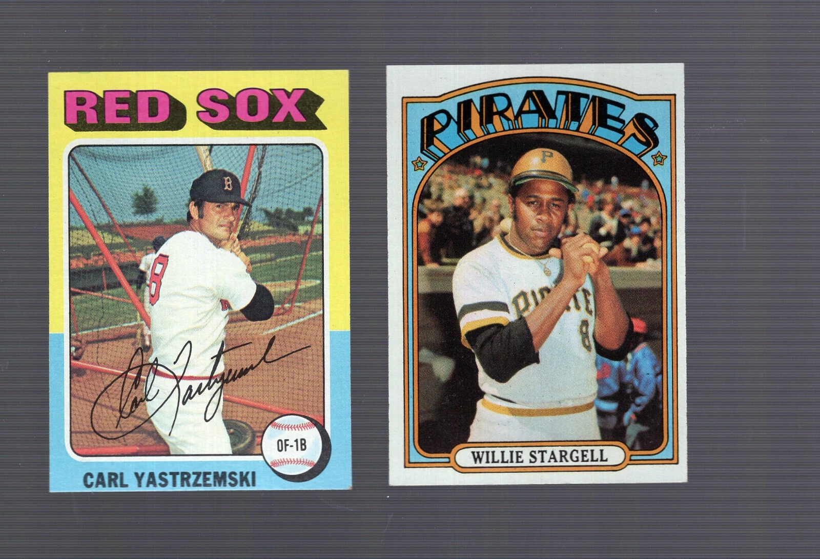 1972 WILLIE STARGELL+1975 CARL YASTRZEMSKI BASEBALL CARDS     AMAZING PACK FRESH