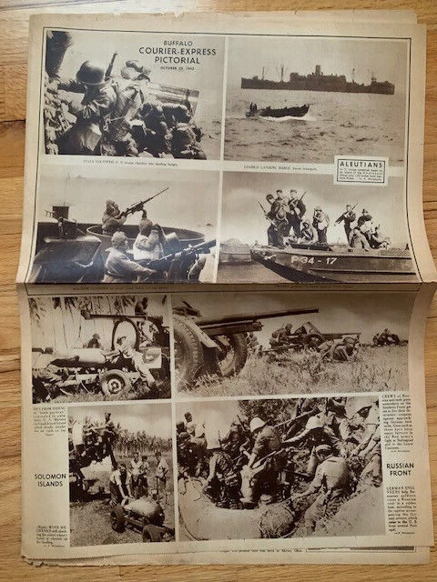 WORLD WAR II VINTAGE 1938/1942/1943 NEWSPAPERS   NY TIMES+BUFFALO   AWESOME+RARE