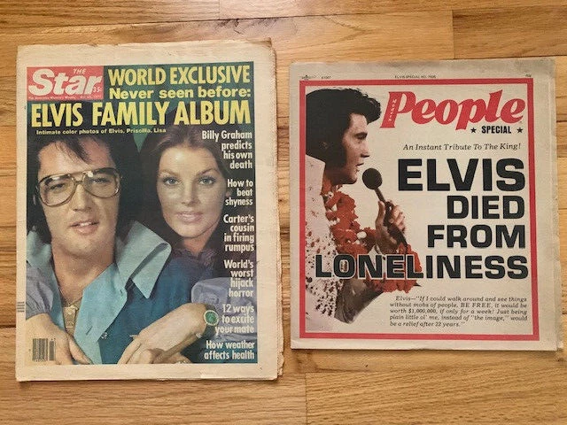 ELVIS PRESLEY LOT OF 9 VINTAGE NEWSPAPERS FROM 1977/1978     STAR+GLOBE+ENQUIRER