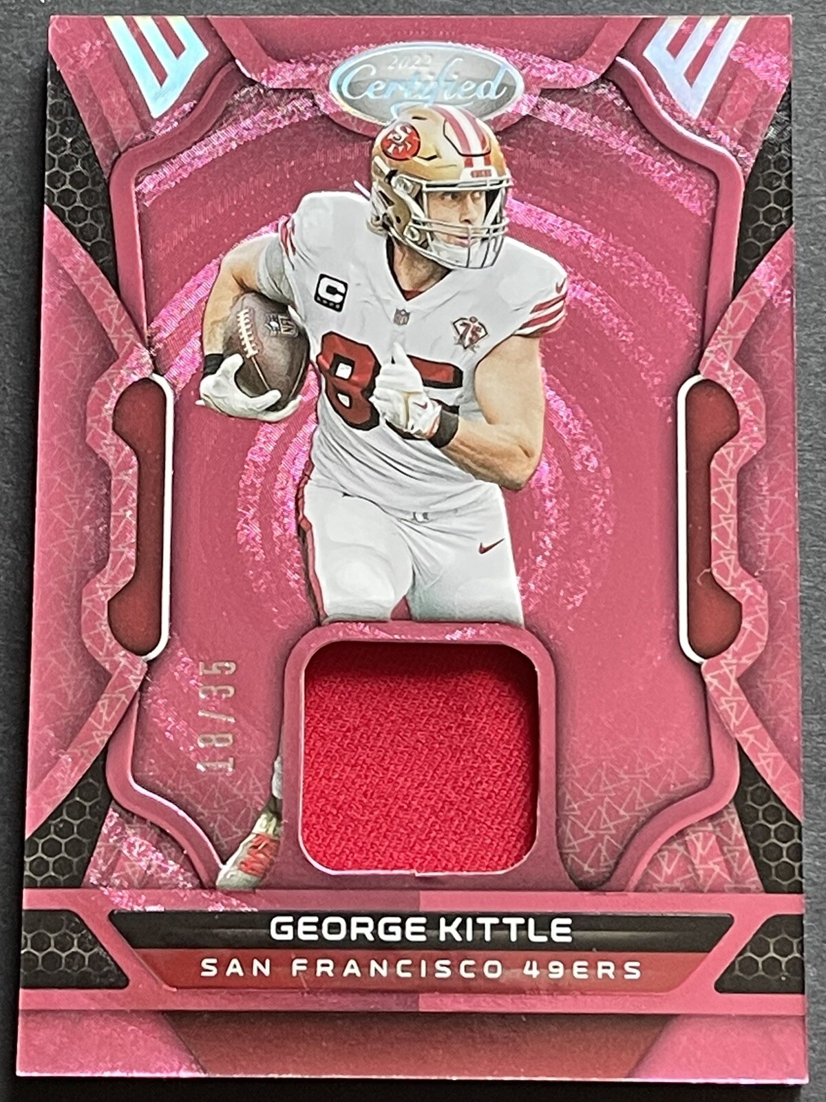 2022 Certified Materials Mirror Pink Etch 18/35 George Kittle #MM-GK