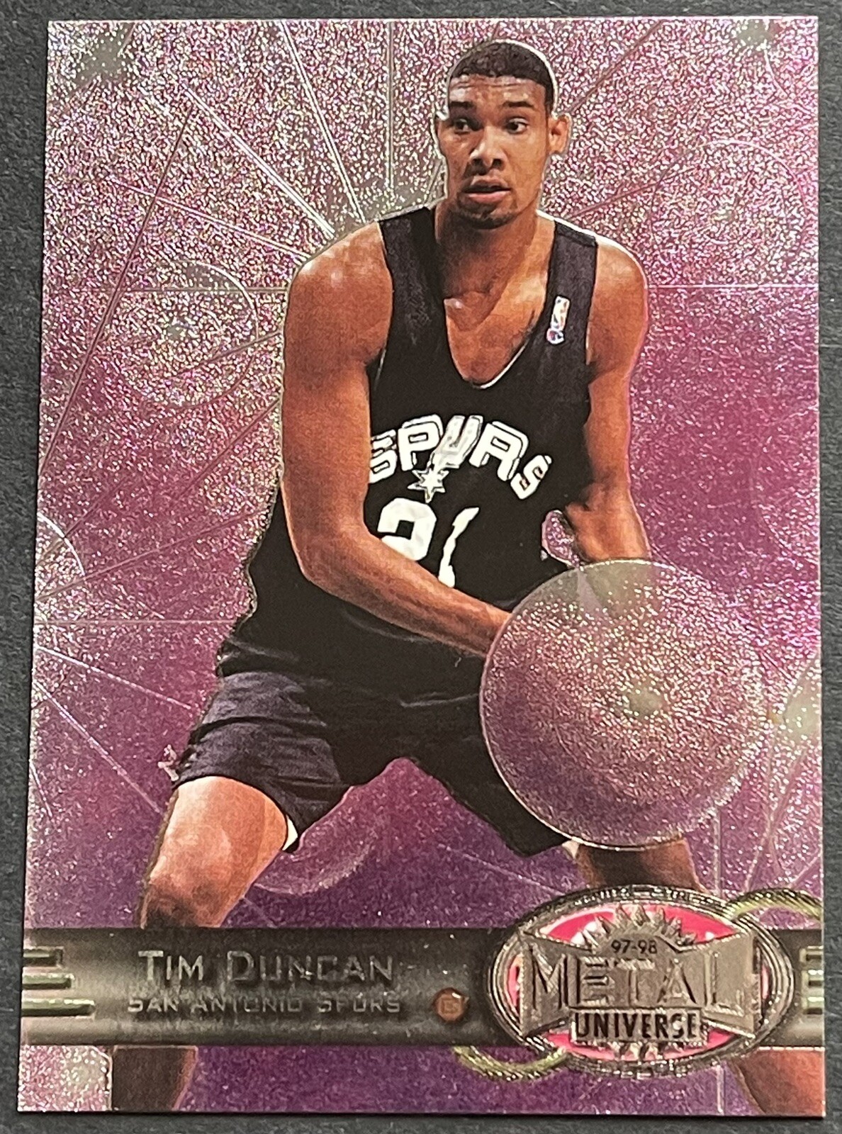 1997-98 Fleer Metal Universe Tim Duncan Rookie #66 San Antonio Spurs
