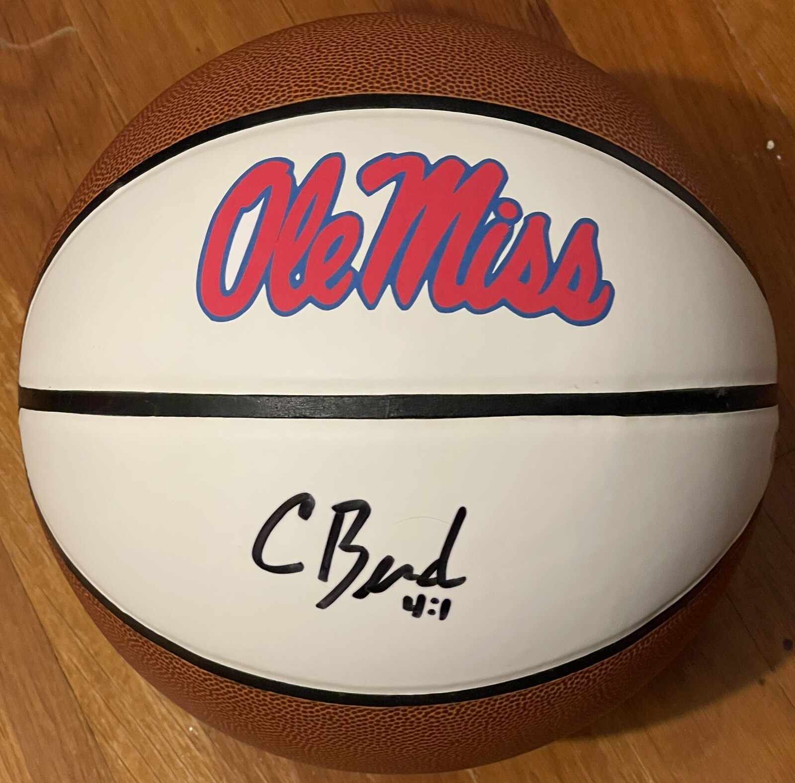 Chris Beard Signed Autographed Ole Miss Rebels Logo Basketball PSA/DNA COA