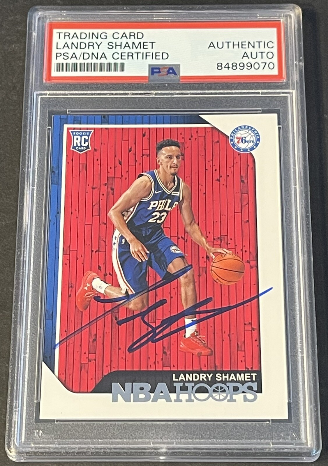 Landry Shamet 2018/2019 Prizm Signed NBA Hoops Rookie Card Suns PSA/DNA Slabbed