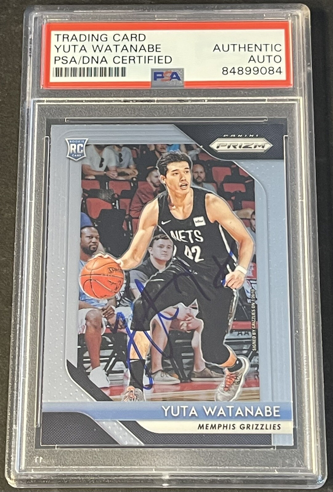 2018/19 Panini Prizm #146 Yuta Watanabe Signed Auto Card PSA/DNA Slabbed RC Nets