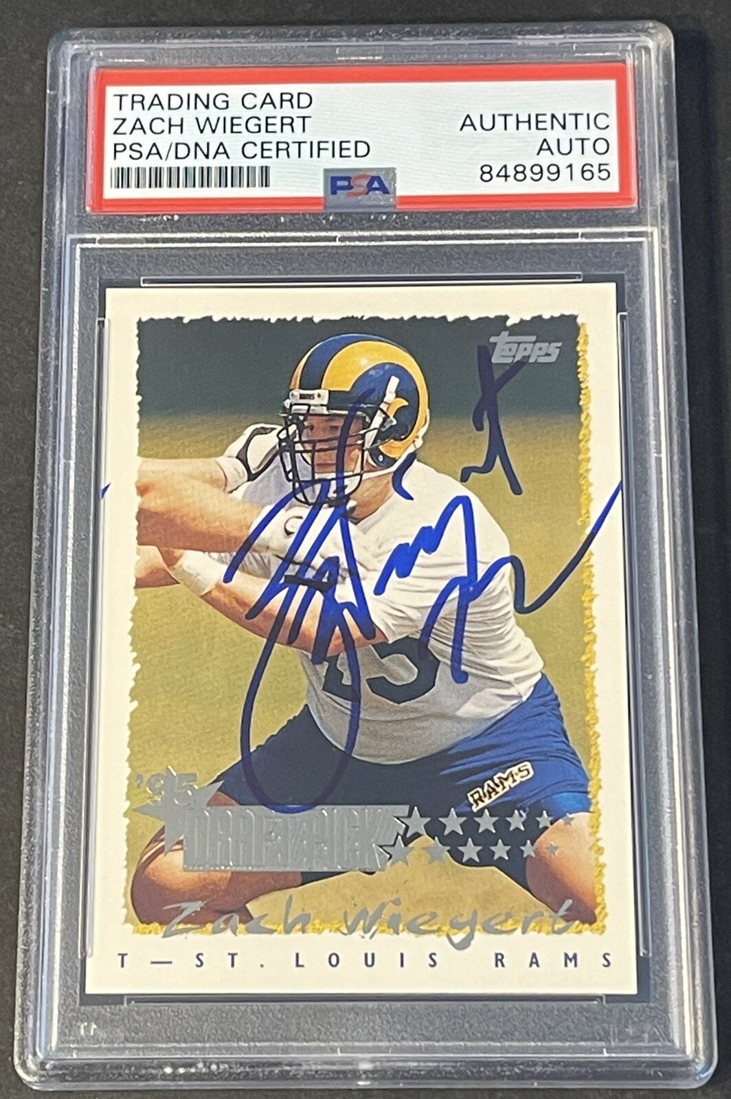 Zach Weigert 1995 Topps Rookie Card Signed Nebraska PSA/DNA Slabbed