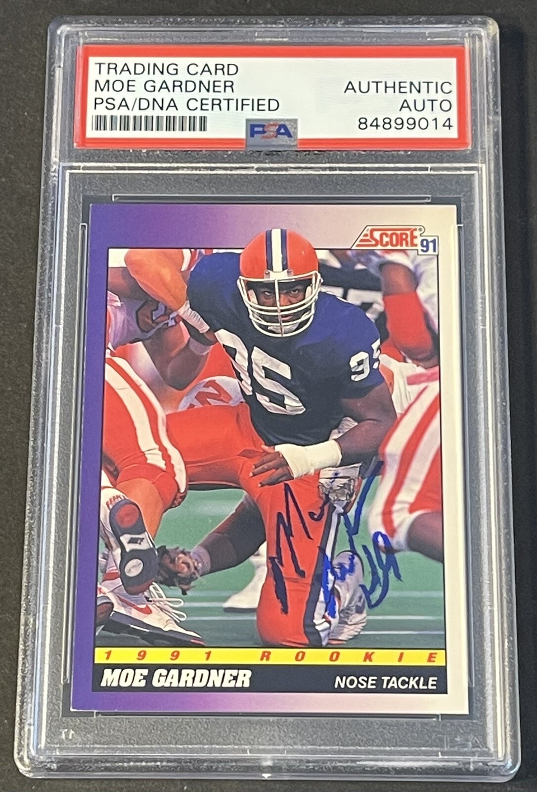 Moe Gardner 1991 Score Rookie Card Signed Illinois Fighting Illini PSA/DNA Slab