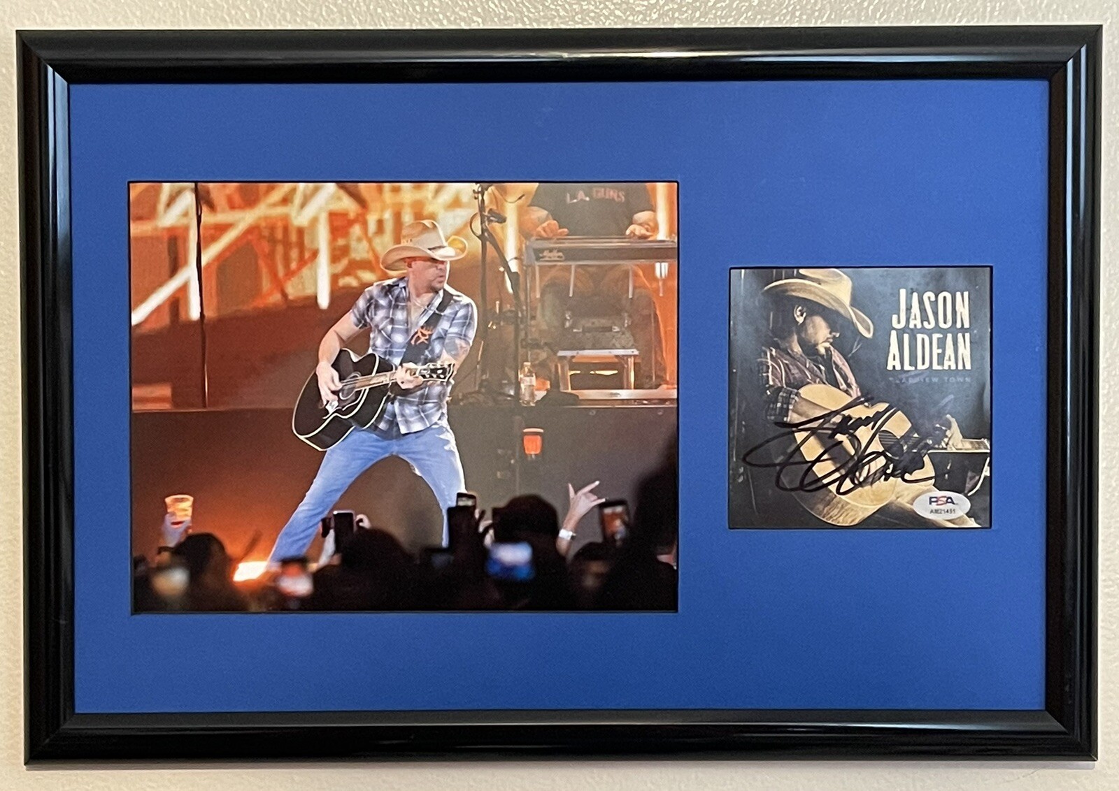 Jason Aldean Signed Autographed Custom Framed Rearview Town Cd Cover Psa/Dna