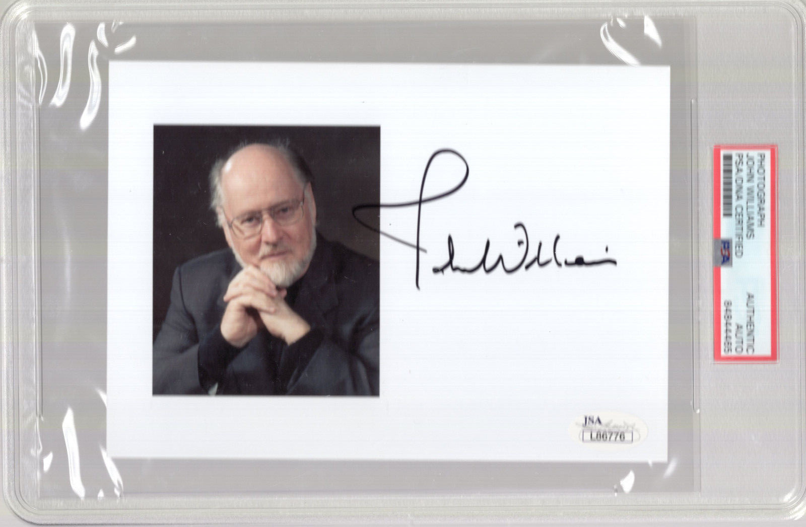 JOHN WILLIAMS SIGNED 5x7 COLOR PHOTO    STAR WARS+JAWS       RARE    PSA SLABBED