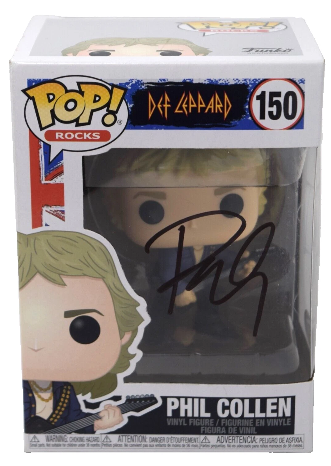 Phil Collen Signed Funko Pop Rocks Def Leppard Phil Collen 150 Autograph PSA COA