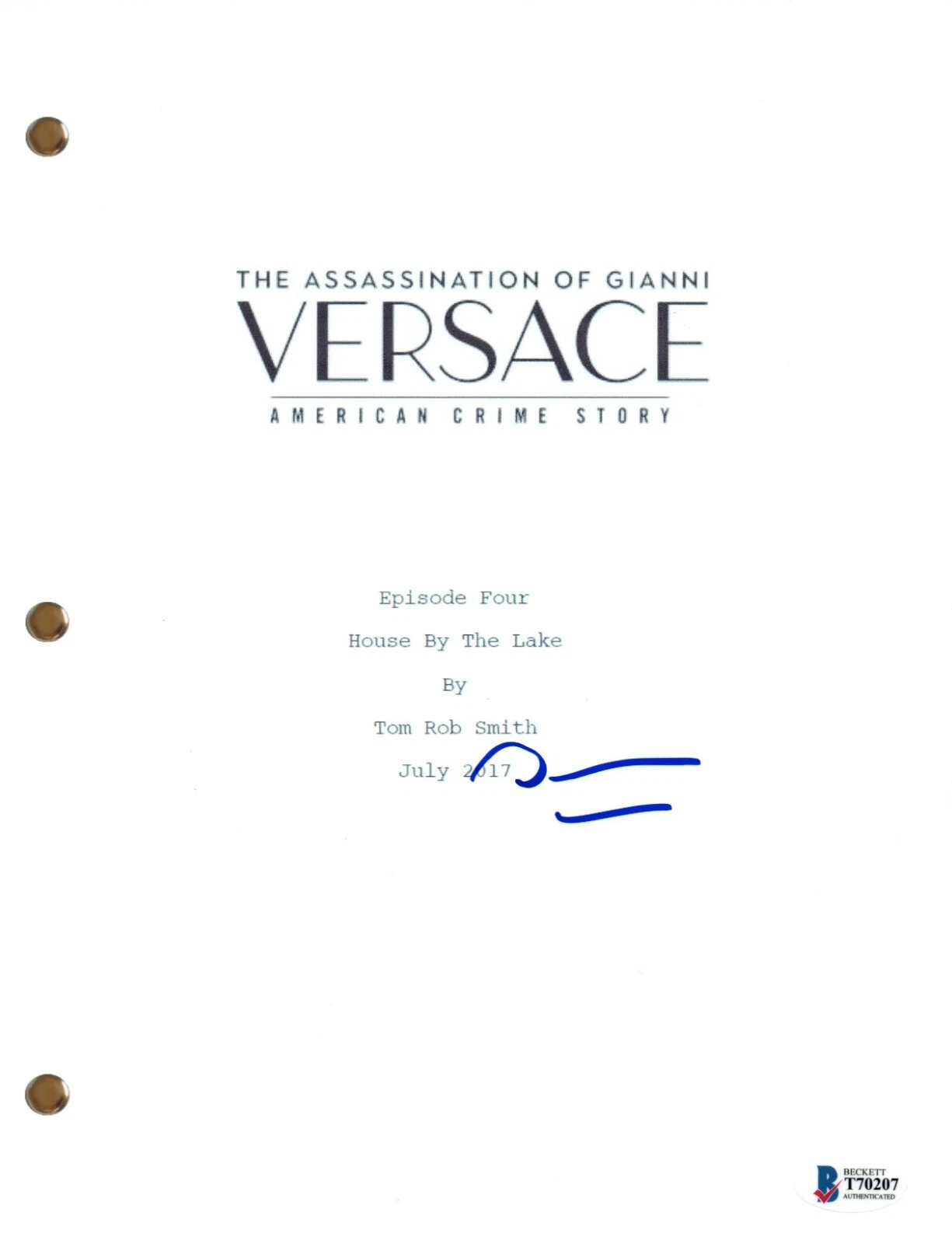 Darren Criss Signed Autograph Versace American Crime Story Pilot Script BAS COA