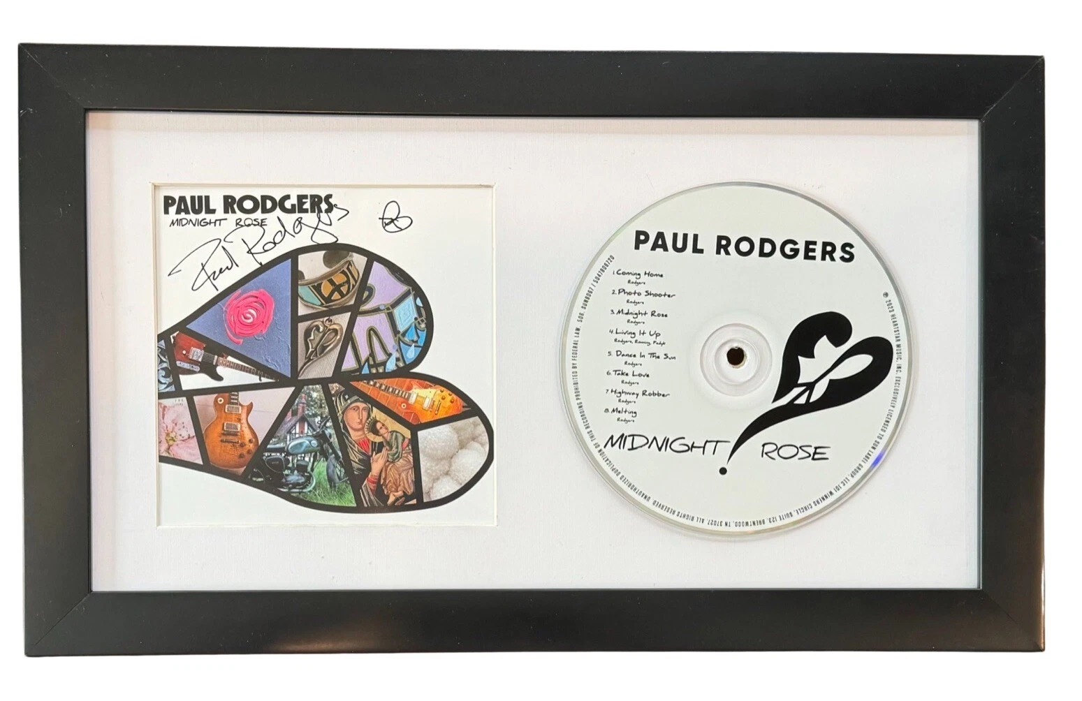 Paul Rodgers Bad Company Signed Framed CD Display Midnight Rose Autograph COA