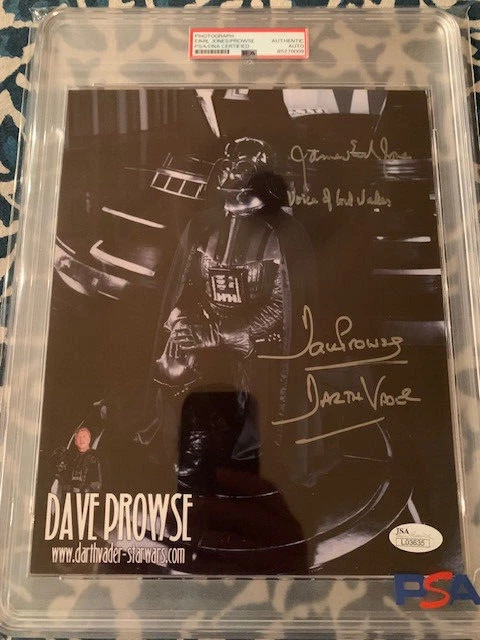 JAMES EARL JONES+DAVE PROWSE SIGNED 8x10 COLOR PHOTO    DARTH VADER  PSA SLABBED