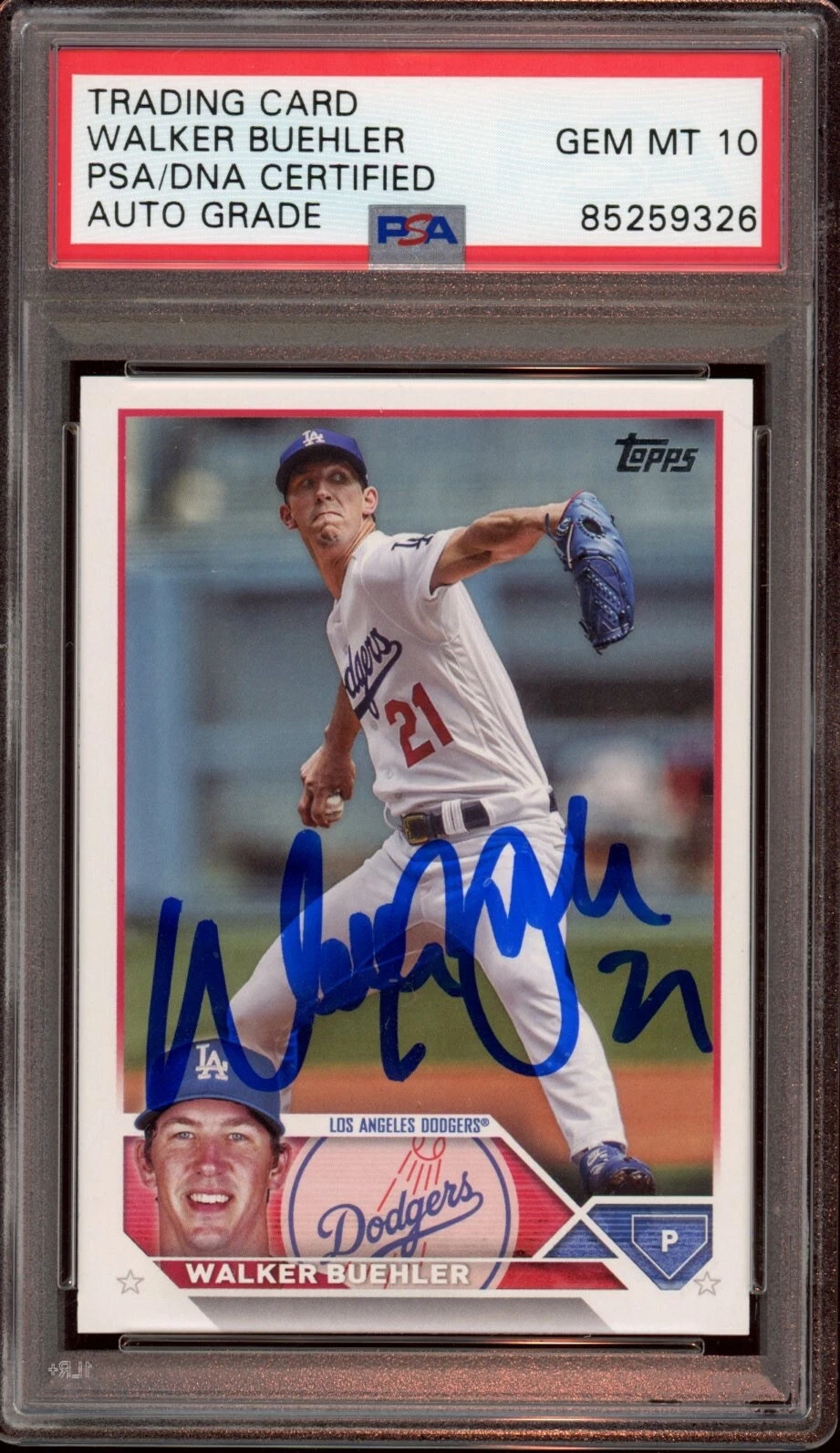 2023 Topps #391 Walker Buehler Signed Series Two Card Psa GEM MT 10 AUTO Dodgers