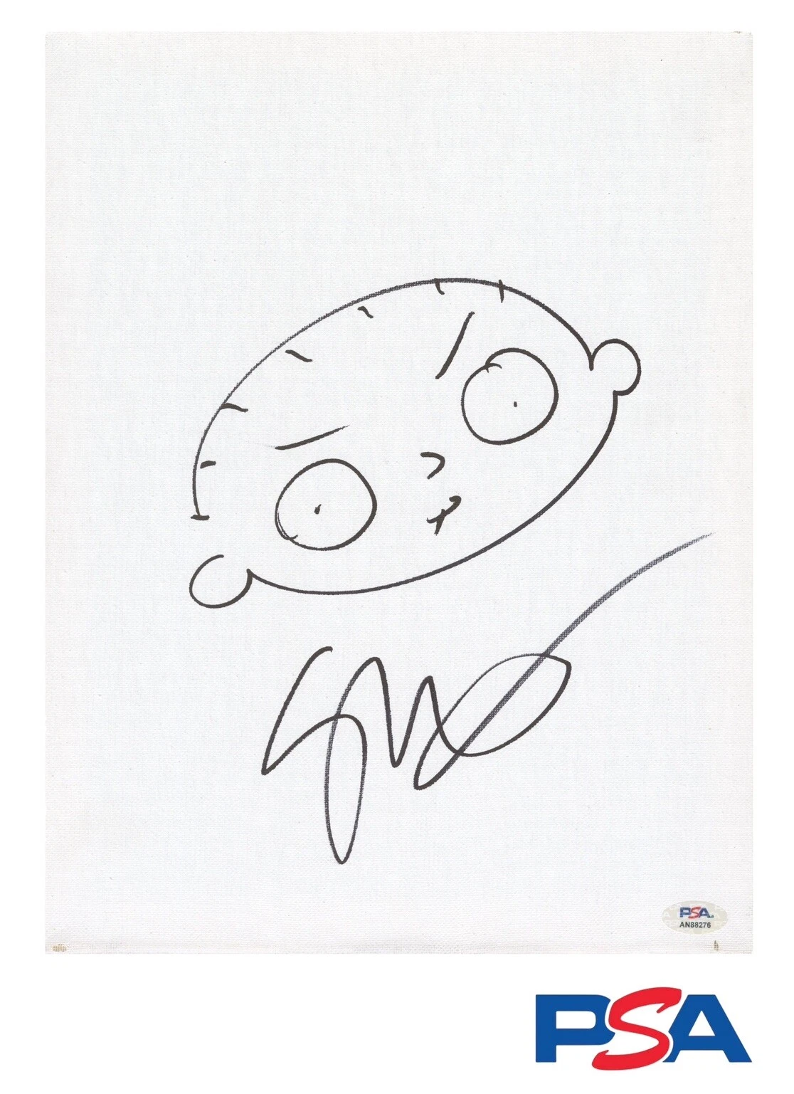 Seth MacFarlane Signed 11x14 Canvas Sketch Auto Family Guy Stewie Griffin PSA