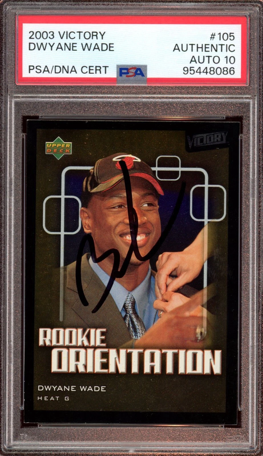 2003 UD Victory #105 Dwyane Wade Rookie Orientation Card Psa GEM MINT 10 AUTO RC