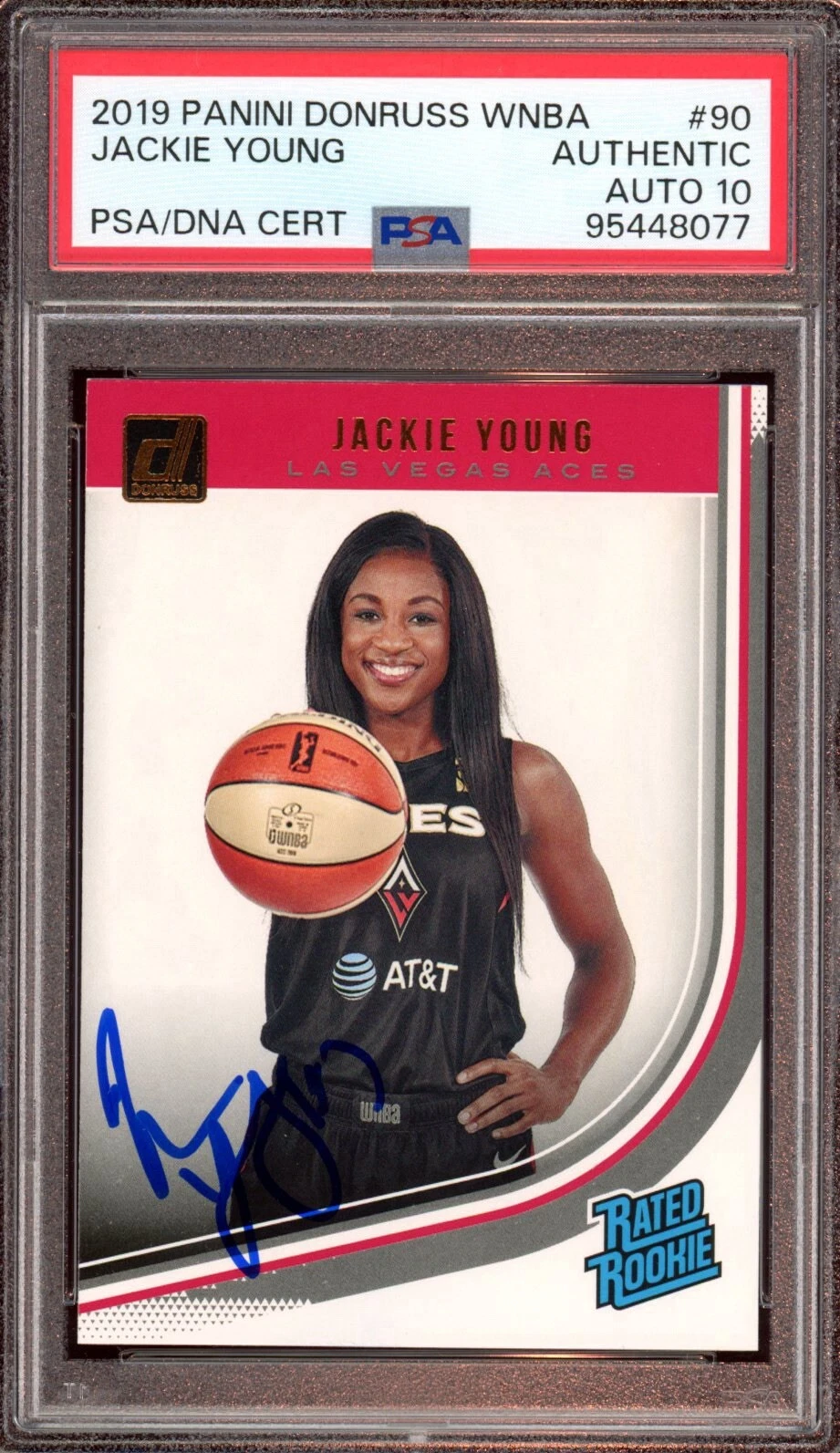 2019 Panini Donruss WNBA #90 Jackie Young Rated Rookie Card Psa GEM MT 10 AUTO