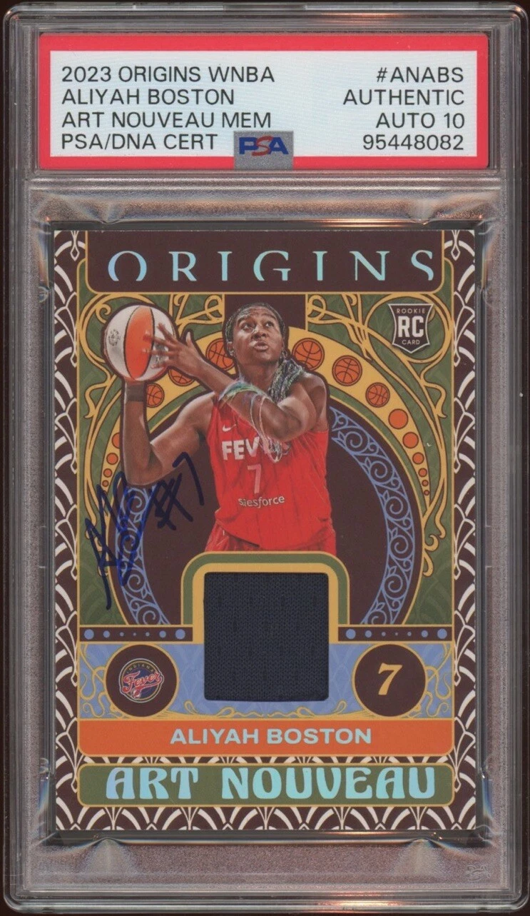 2023 Origins WNBA #ANABS Aliyah Boston Rookie Art Nouveau RPA Psa GEM MT 10 AUTO