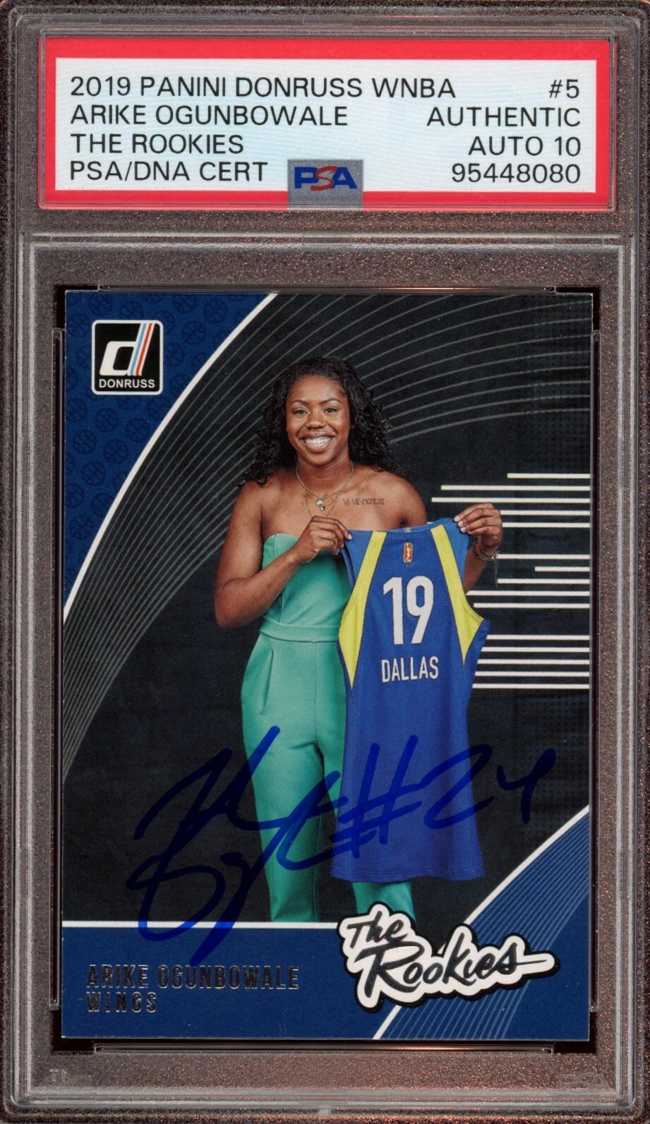 2019 Panini Donruss WNBA #5 Arike Ogunbowale The Rookies Card Psa GEM 10 AUTO
