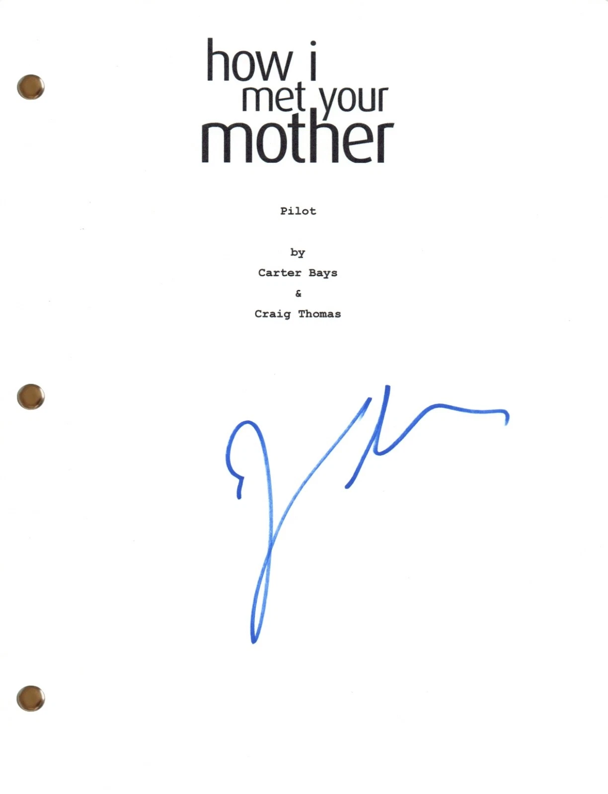 Jason Segel Signed Autograph How I Met Your Mother Pilot Script Screenplay COA