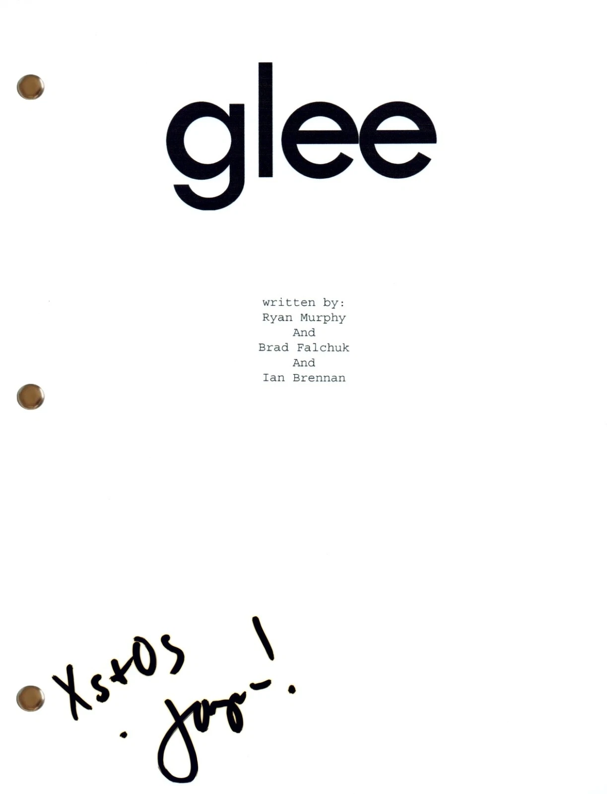 Jayma Mays Signed Autograph GLEE Pilot Episode Script Full Screenplay COA