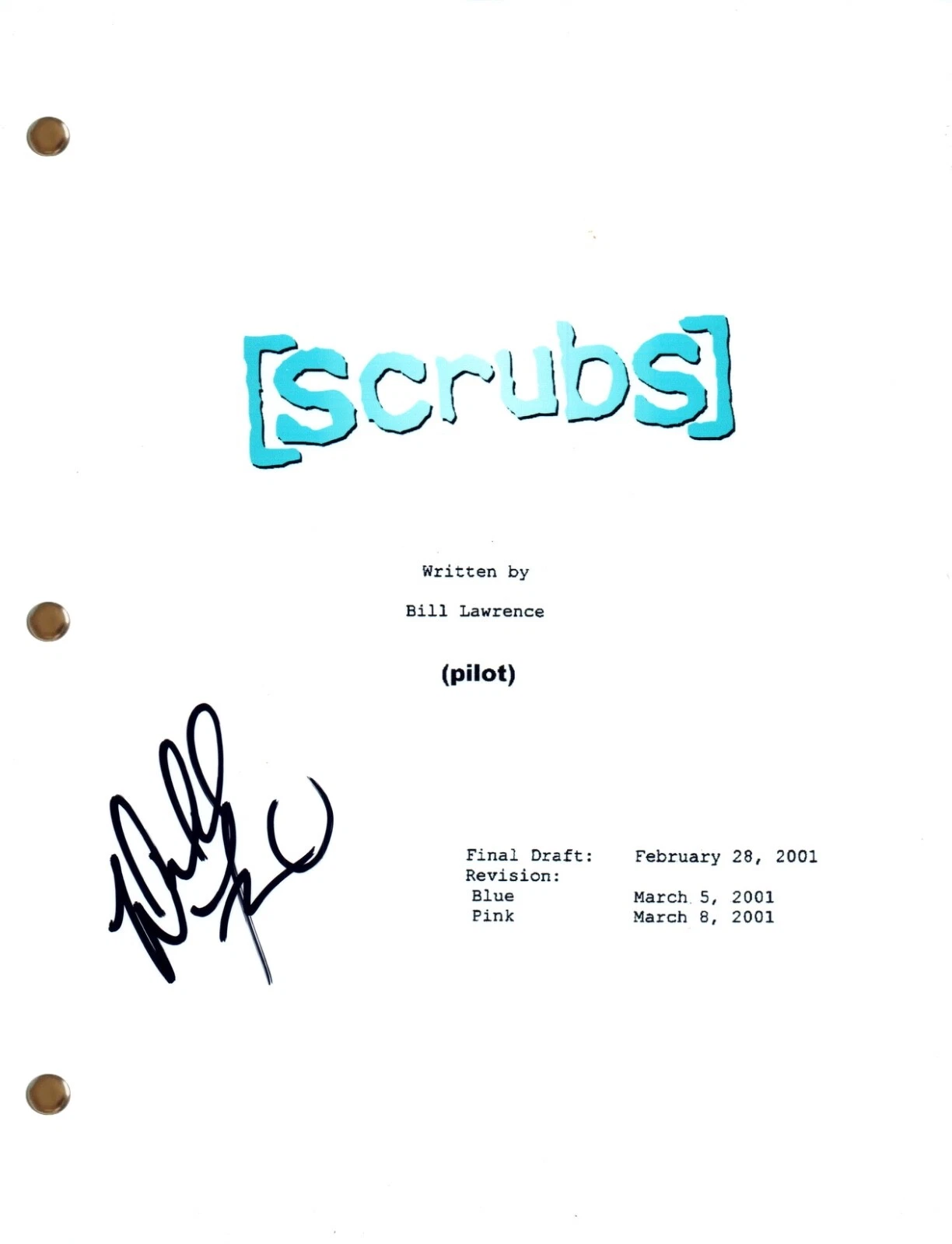 Donald Faison SCRUBS Signed Autograph Pilot Episode Script Screenplay Turk COA