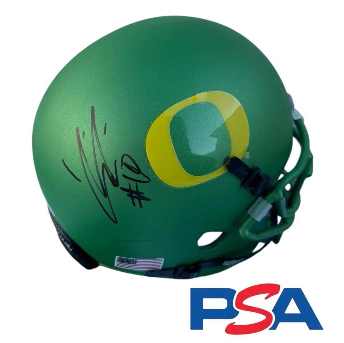 Matayo Uiagalelei Signed Autograph Oregon Ducks Schutt Mini Helmet PSA/DNA AUTO