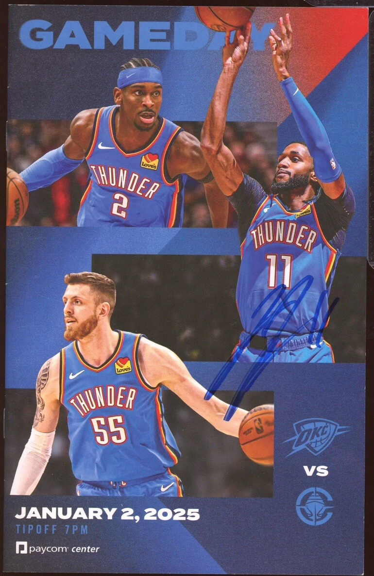 Isaiah Joe Signed Oklahoma City Thunder 1/2/2025 Program 9 Points 3 Threes OKC