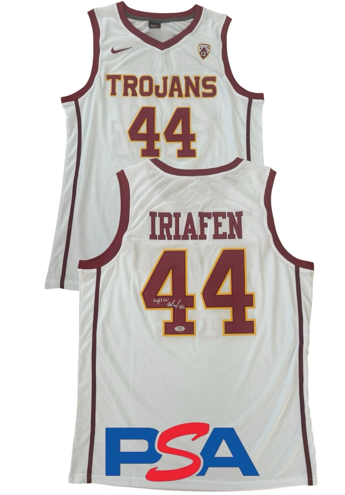 Kiki Iriafen Signed Autograph USC Trojans “FIGHT ON!” #44 Jersey PSA AUTO WNBA