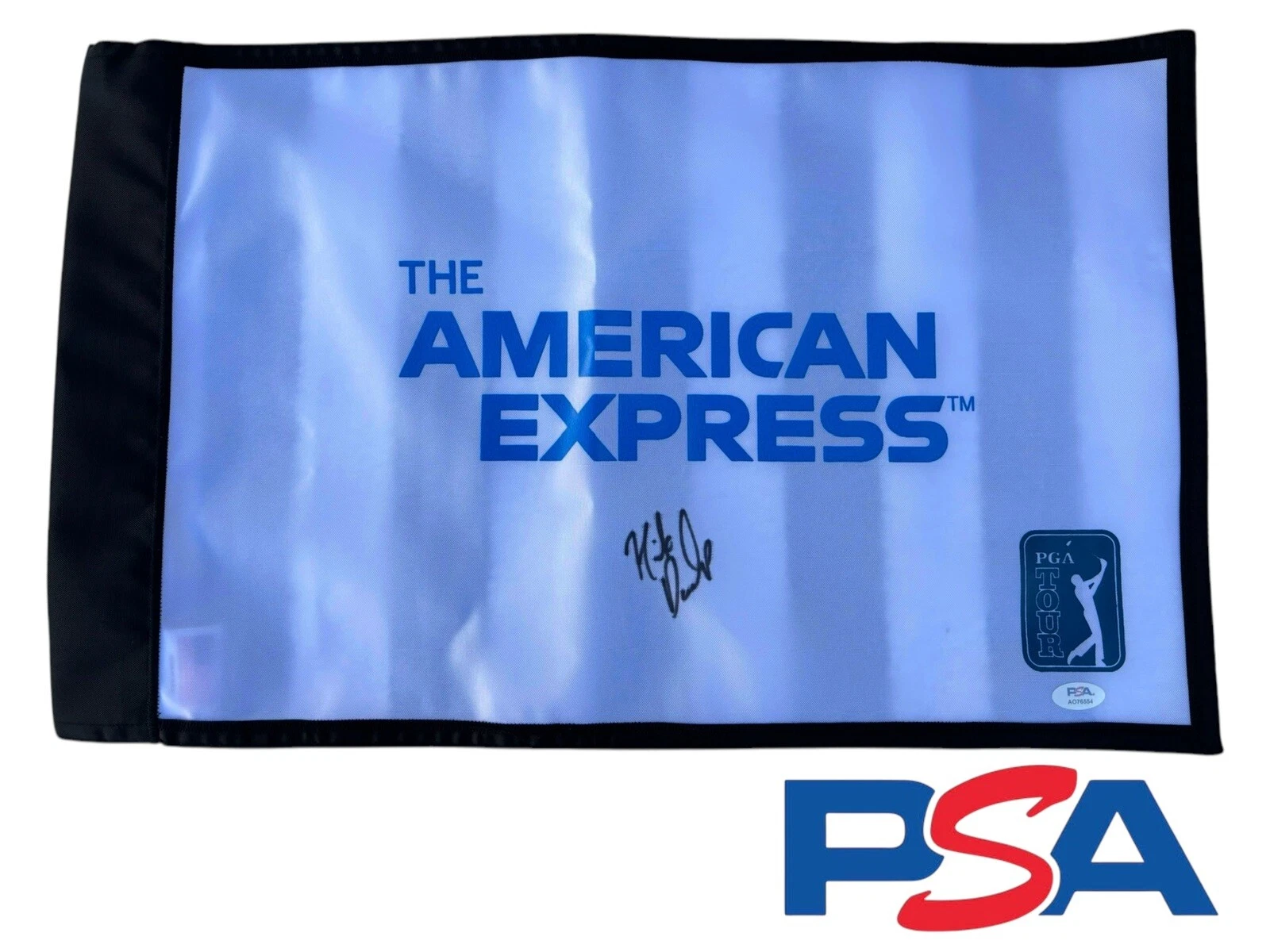Nick Dunlap Signed 2024 The American Express CHAMPION Open Golf Pin Flag PGA PSA
