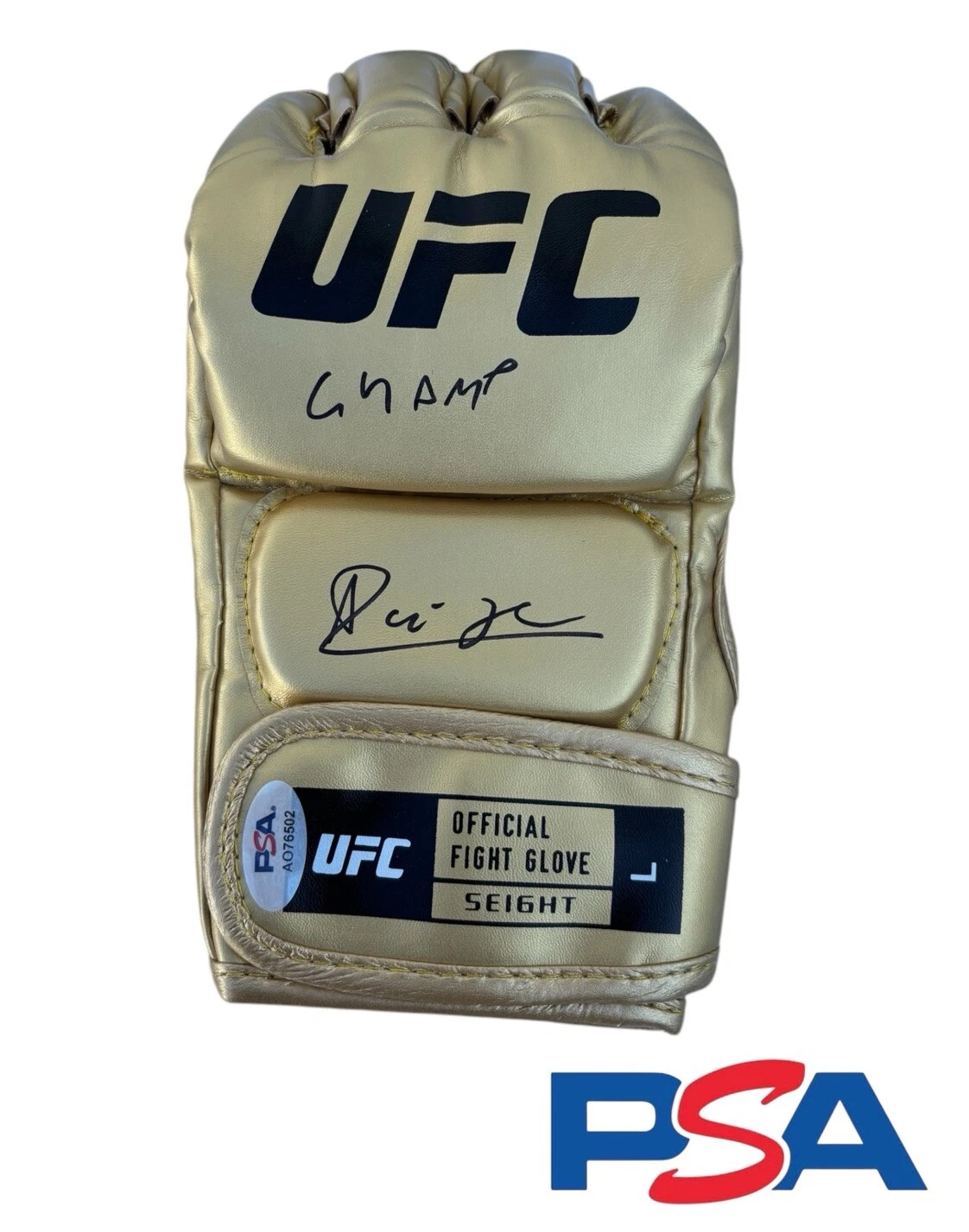 Alexandre Pantoja Signed Autographed UFC 317 Gold “Champ” Fighter Glove PSA AUTO