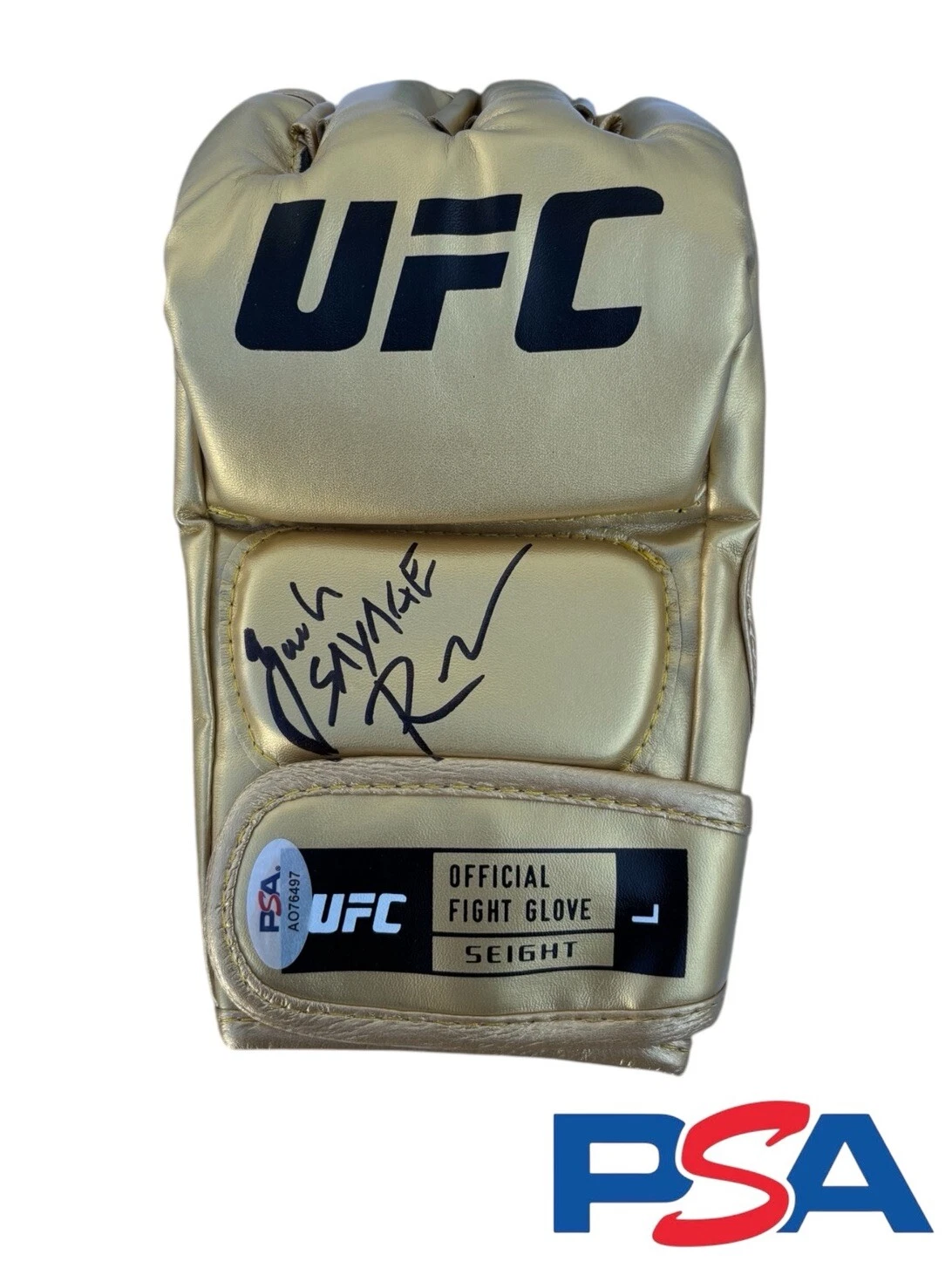 Zach SAVAGE Reese Signed Autographed UFC Gold Fight Glove PSA/DNA AUTO
