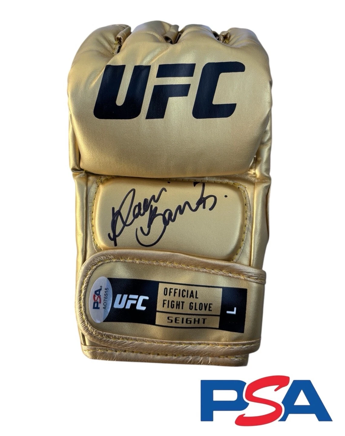 Raoni Barcelos Signed Autographed UFC 311 Gold Fight Glove PSA/DNA AUTO BRAZIL